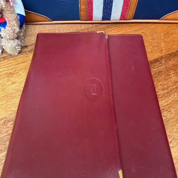 Cartier Vtg Burgundy Leather document notepad portfolio #luxury #office #preppy - Picture 11 of 15
